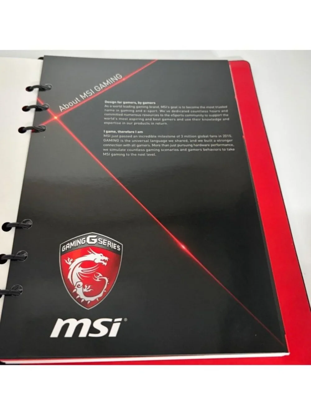 MSI Gaming 30th Anniversary Journal Notebook 2016 Ring Bound Unused Gamer Promo